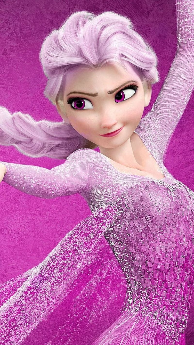 Princess Wala, Pink Elsa Frozen Let It Go, disney, HD phone wallpaper