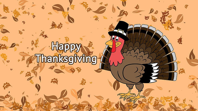 Turkey In Leaves Background Thanksgiving, HD wallpaper
