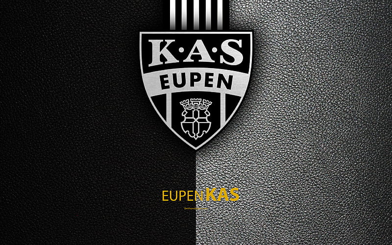 Eupen KAS Belgian Football Club, logo, Eupen FC, emblem, Jupiler Pro League, leather texture, Eipen, Belgium, Belgian First Division A, football, HD wallpaper
