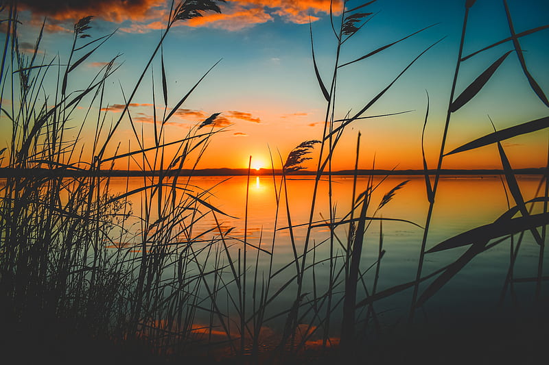 Scenic View Of Lake During Sunset , lake, sunset, nature, HD wallpaper