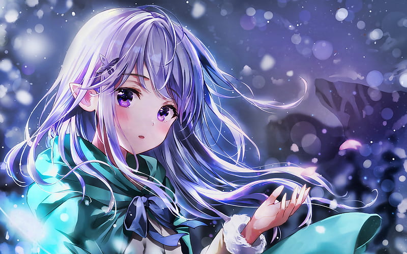 Emilia, winter, manga, Re Zero, girl with violet hair, Re Zero characters,  Re Zero kara Hajimeru Isekai Seikatsu, HD wallpaper | Peakpx