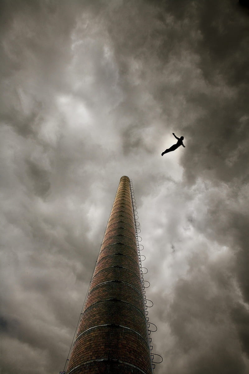Joachim Bergauer, sky, , digital art, jumping, HD phone wallpaper