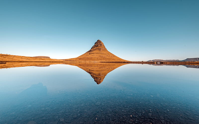 Kirkjufell Iceland 2022 Calm Lake Reflection, HD wallpaper