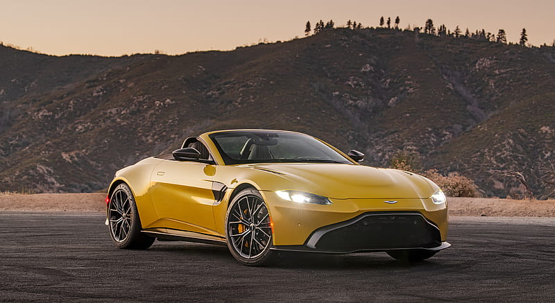 2021 Aston Martin Vantage Roadster (Color: Yellow Tang; US-Spec) - Front Three-Quarter , car, HD wallpaper