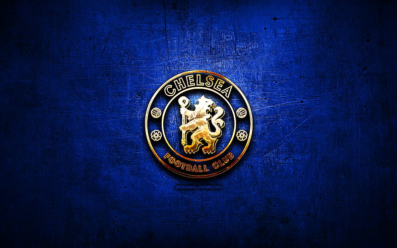 Chelsea FC, golden logo, Premier League, blue abstract background, soccer,  english football club, HD wallpaper | Peakpx