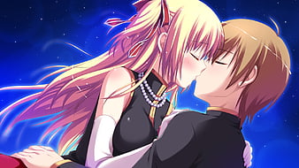 Anime kiss girl love valentines Day boy couple wallpaper, 2560x1600, 561603