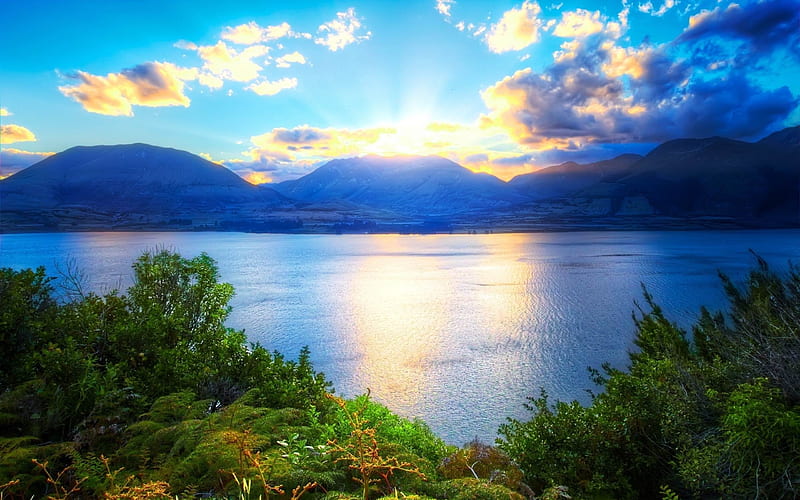 mountains sunlight clouds-Beautiful natural scenery, HD wallpaper