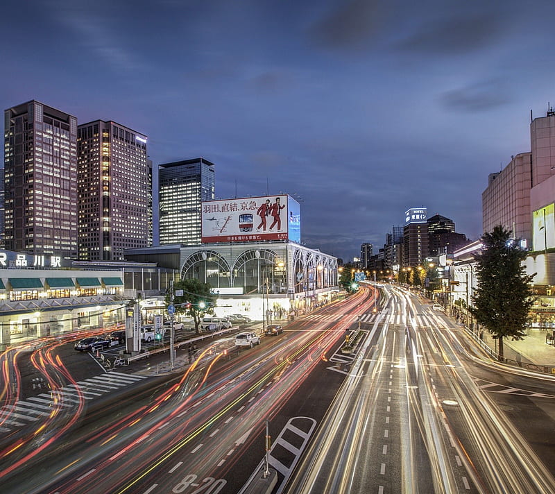 Japan , capital, lapse, lights, night, street, time, tokyo, u, HD wallpaper