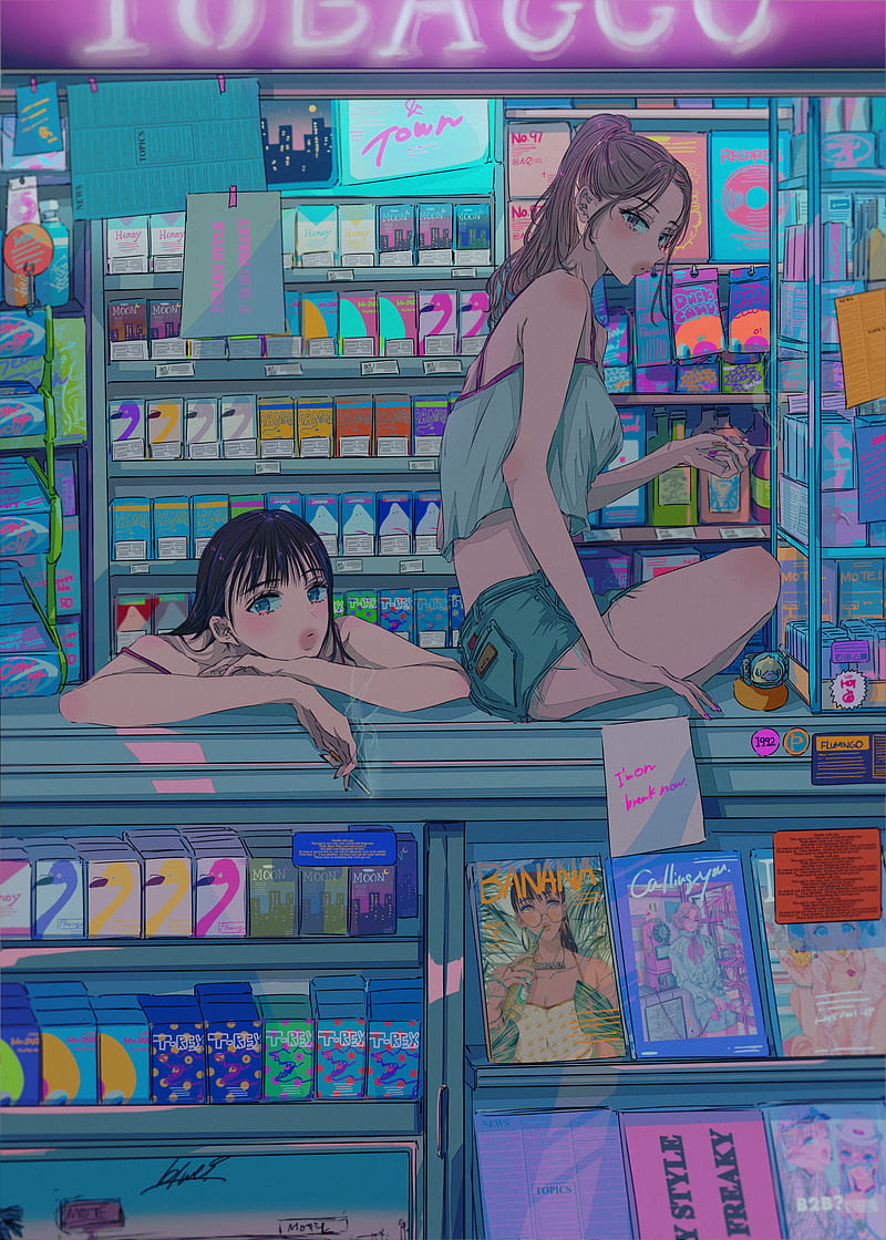 anime, anime girls, original characters, Najuco, ponytail, vertical, HD phone wallpaper