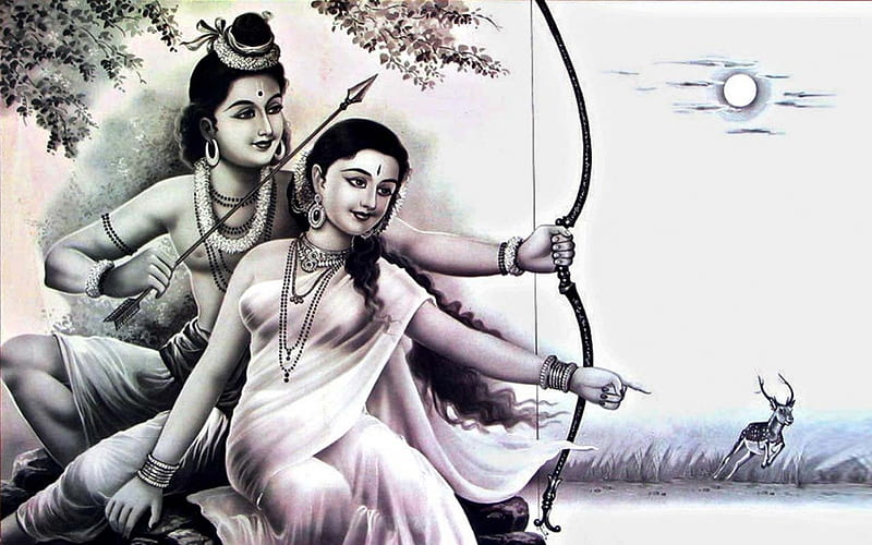 Lord Rama & Sita, rama, lord, god, sita, HD wallpaper