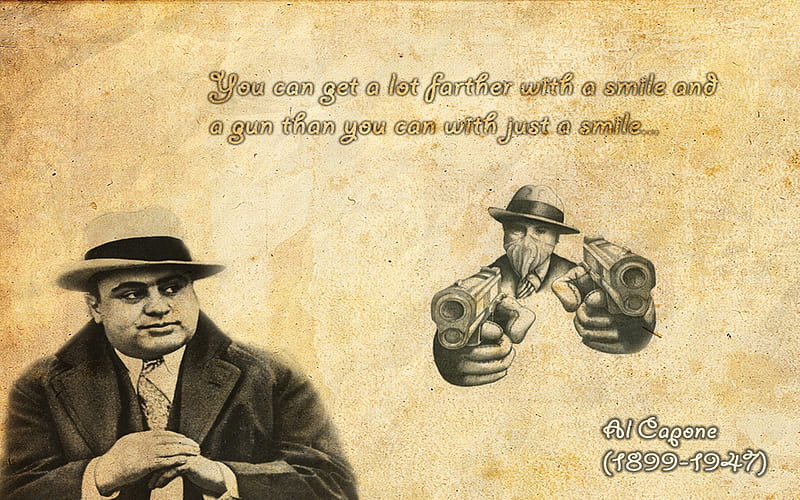 Al Capone, boss, smile, old, capone, al, gun, chicago, mafia, legend, mobster, vintage, HD wallpaper