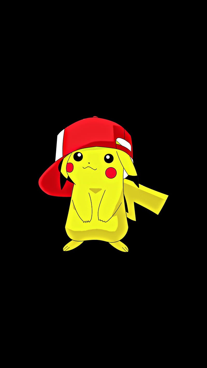 Pikachu Pokemon , amoled, anime, black, pikachu, pokeball, pokemon, HD phone wallpaper