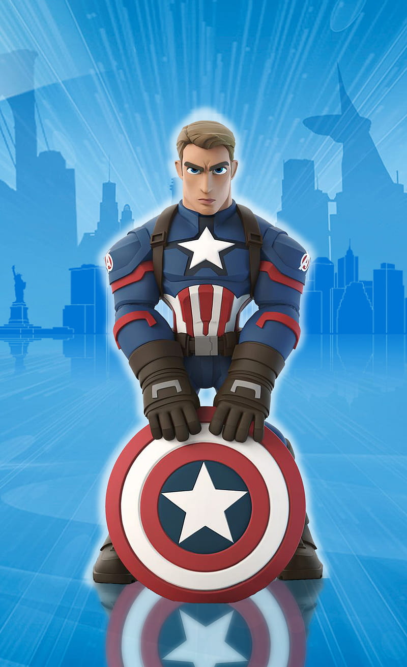 Captain America, cartoon, comic, disney infinity, marvel, tompach, HD phone  wallpaper | Peakpx