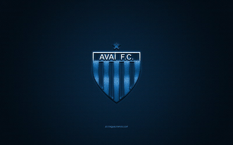 Avai FC, Brazilian football club, Serie A, Blue logo, Blue carbon fiber background, football, Florianopolis, Santa Catarina, Brazil, Avai FC logo, HD wallpaper