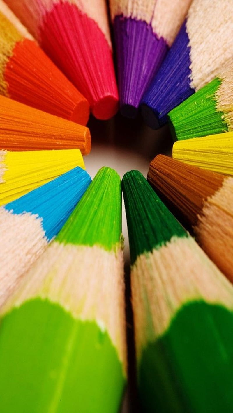 Colored pencil, colors, HD phone wallpaper | Peakpx