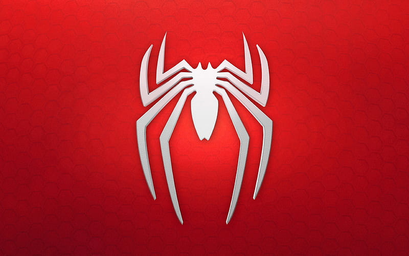 Spiderman logo red background, superhero, Spiderman, HD wallpaper