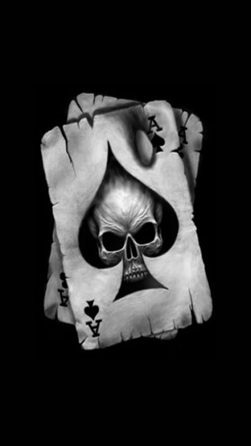 Reaper, ace, ace of spades, black, death, new, skeleton, skull, spades, HD phone wallpaper