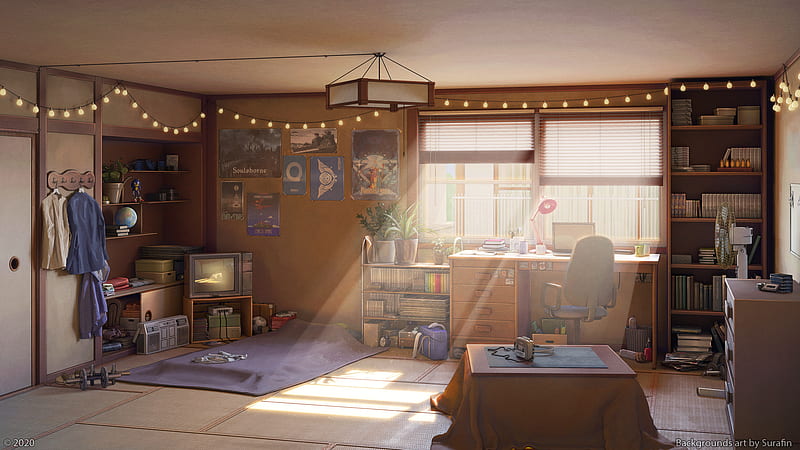 Anime, Room, TV Set, HD wallpaper | Peakpx
