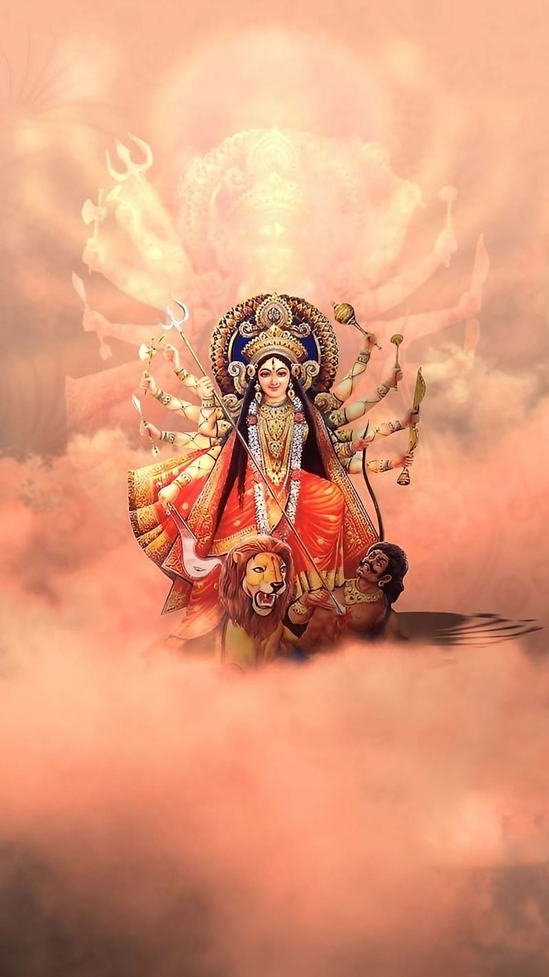 Navratri Ke, Smoky Background, goddess, devi maa, durga maa, HD phone wallpaper