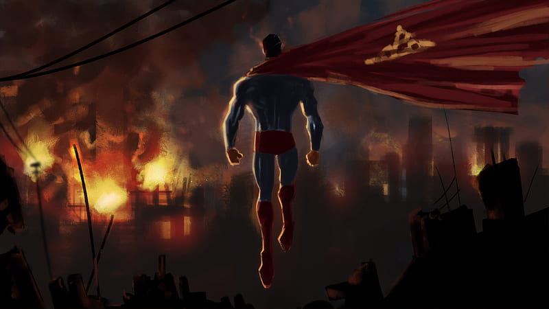 Superman Rising, superman, superheroes, artwork, digital-art, HD ...