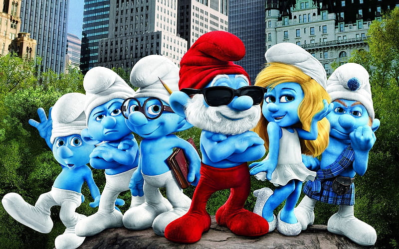 Smurfs 3, The Lost Village, 2017, all characters, HD wallpaper