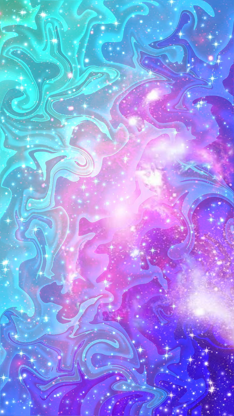 Sparkly, blue, galaxy, magic, pink, purple, rainbow, swirl, HD phone wallpaper
