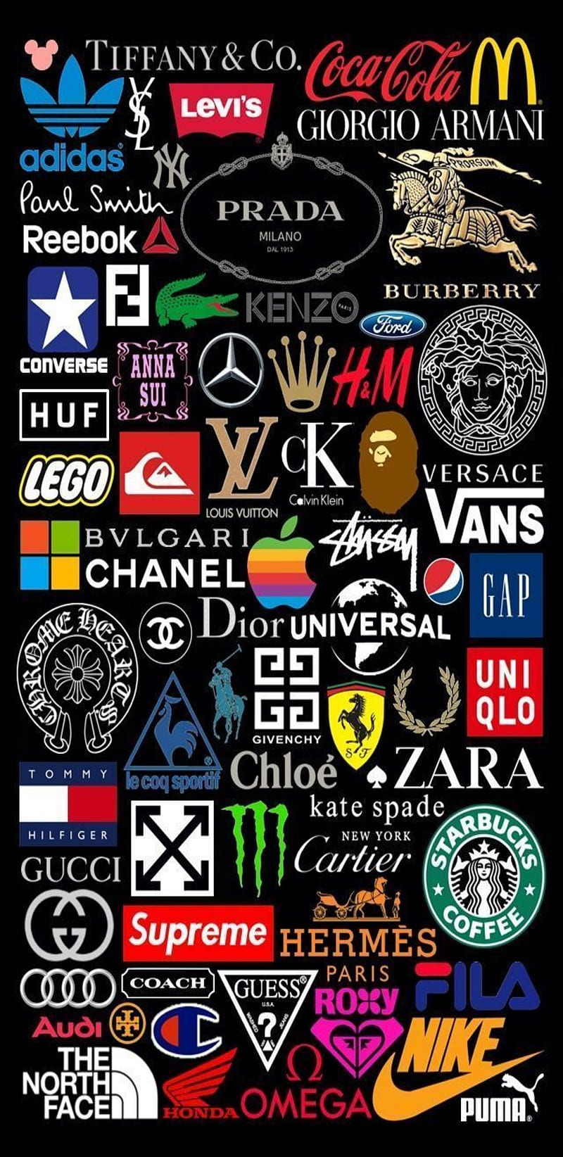 Clothing labels logo, amoled, collage, fashion, paris, q, samsung note 9, HD phone wallpaper