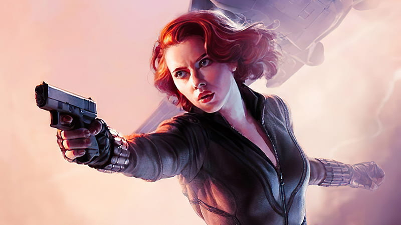 Movie, Black Widow, Gun, Marvel Comics, Red Hair, Scarlett Johansson, HD  wallpaper | Peakpx