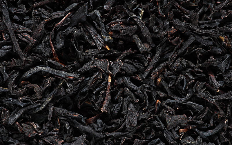 black tea texture, dry tea leaves texture, black tea background, tea leaves, HD wallpaper