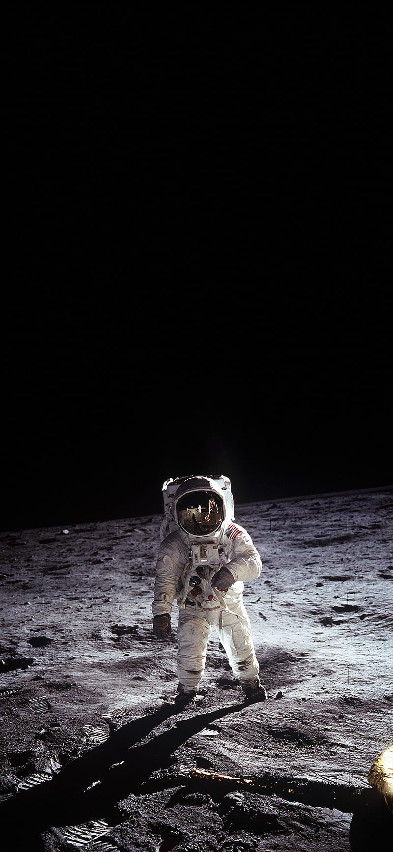 astronaut, Moon, space, American flag, movie sets, HD phone wallpaper