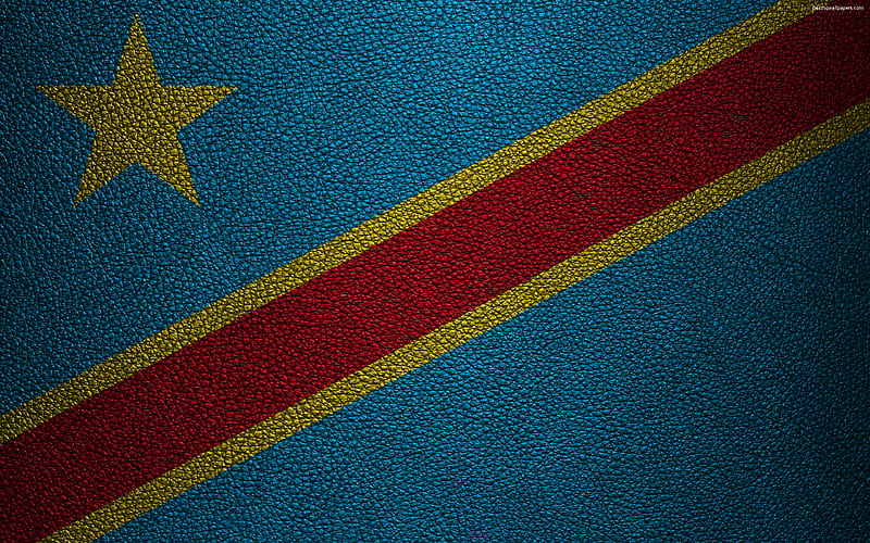 Flag of the Democratic Republic of the Congo, DR Congo, DRC, leather texture Congo flag, Africa, world flags, African flags, Democratic Republic of the Congo, HD wallpaper