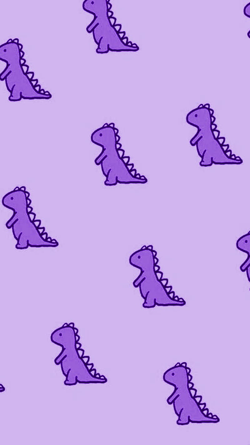 Cute dino dinosaur aesthetic girly purple HD phone wallpaper  Pxfuel