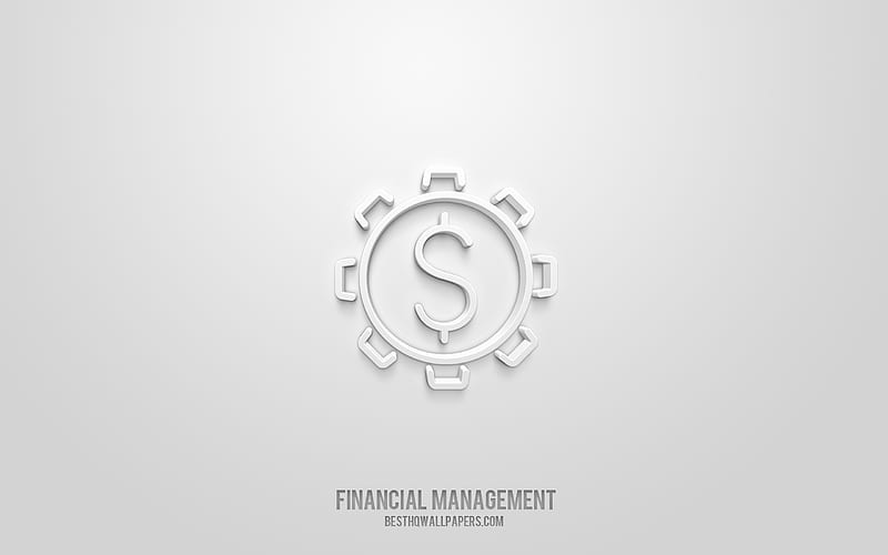 Financial Management 3d icon, white background, 3d symbols, Financial Management, Business icons, 3d icons, Financial Management sign, Business 3d icons, HD wallpaper