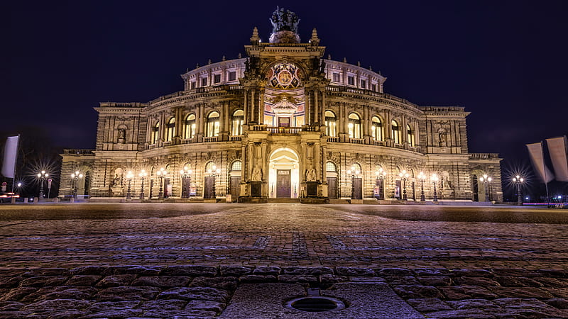 Germany Dresden Opera House Saxony Travel, HD wallpaper