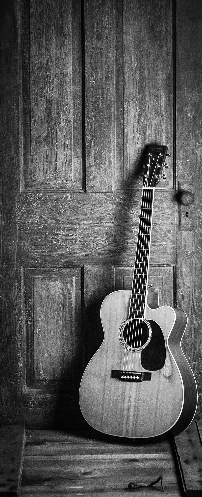 Brown and Black Cut-away Acoustic Guitar, HD phone wallpaper