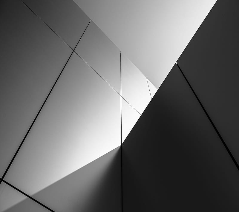 City, black 7 white, grey metal, sky, HD wallpaper