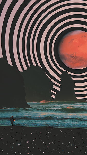 trippy collage drawings