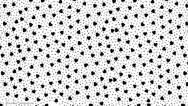 Black Hearts Dots In White Background White Aesthetic, HD wallpaper | Peakpx