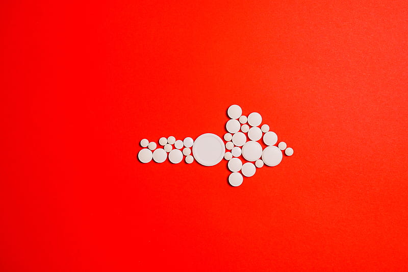 White Round Medication Pill on Red Surface, HD wallpaper