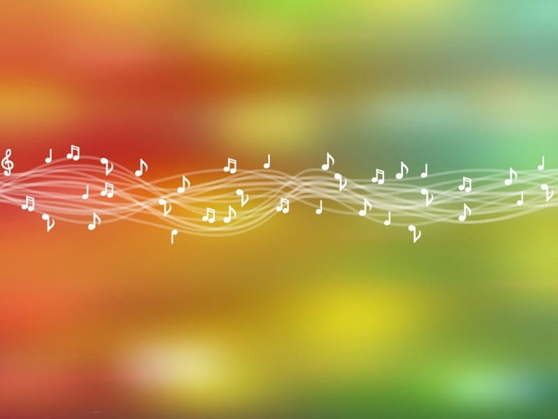 COLOR n SOUND, red, green, orange, yellow, musical notes, white, blue, HD  wallpaper | Peakpx