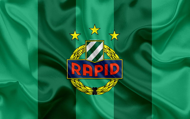 Rapid Vienna FC Austrian football club, emblem, logo, Austrian Bundesliga, Austrian football championship, football, Vienna, Austria, silk texture, HD wallpaper