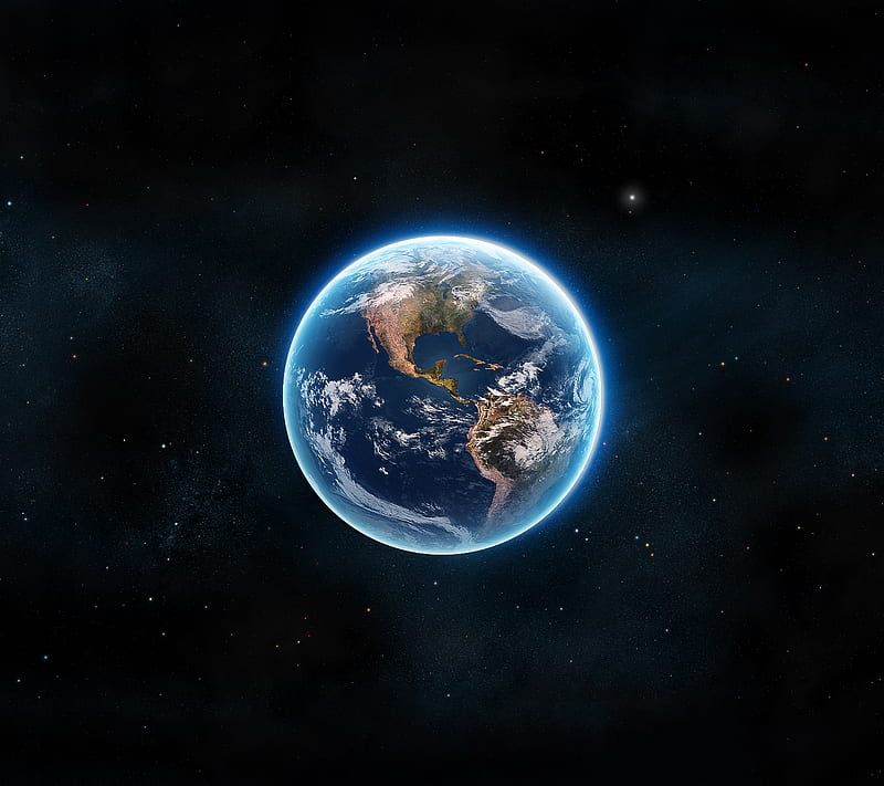 Earth, blue, dark, globe, glow, space, HD wallpaper