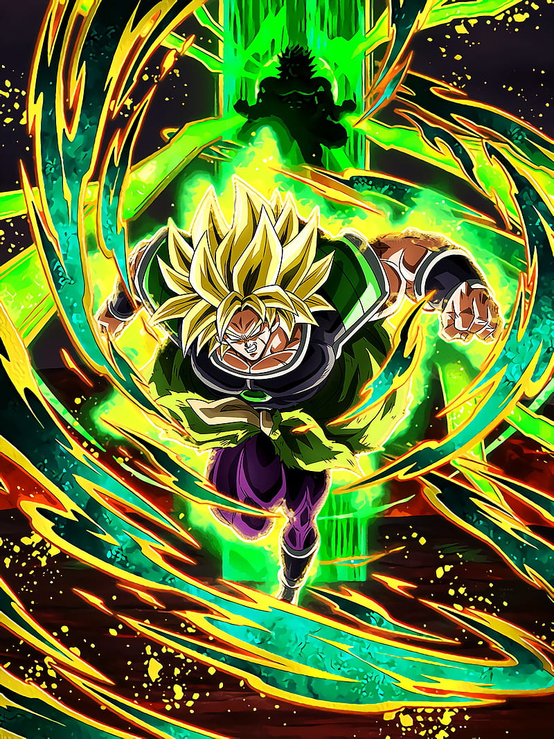 Super Ssj Broly , dragonball, dragonballz, green, movie, legendary, dokkan, anime, HD phone wallpaper