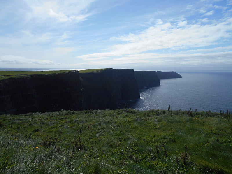 Cliffs of Moher, Ireland, moher, cliffs, grass, Ireland, atlantic, HD wallpaper