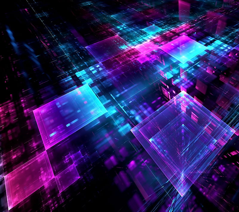Abstract, geometry, squares, techno, HD wallpaper