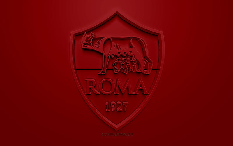 A.S. Roma, 3d, Sport, Emblem, roma, AS Roma, Logo, Soccer, HD wallpaper