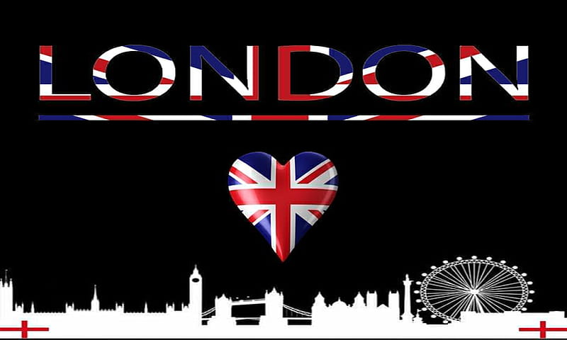 London Love, capital city, london eye, britain, england, tower bridge, uk, city, saint george, united kingdom, english, london, love, union jack, big ben, st george, great britain, HD wallpaper