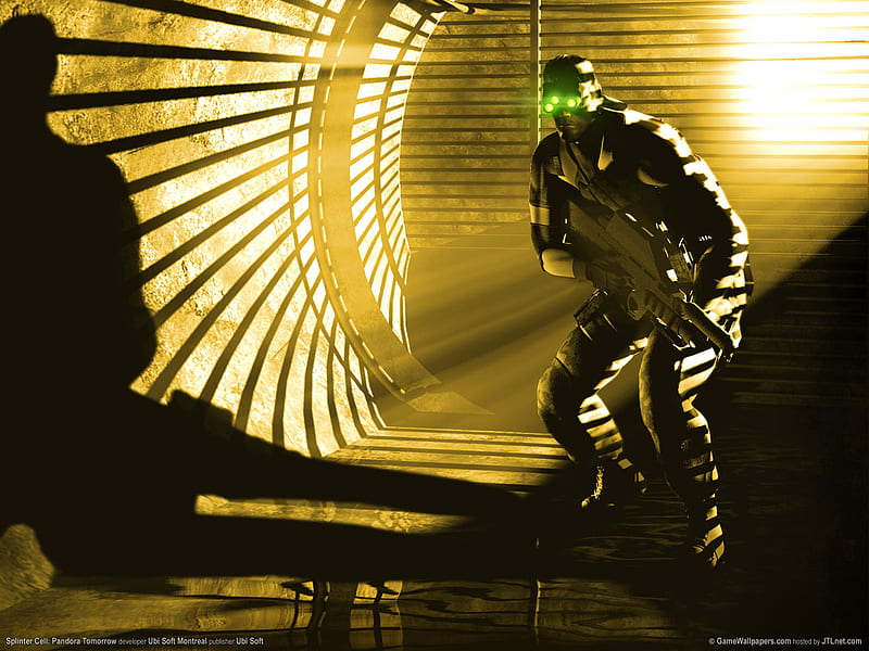 Splinter Cell: Pandora Tomorrow, splinter cell, soldier, action, pandora tomorrow, agent, video game, tom clancy, spy, adventure, mission, weapon, HD wallpaper