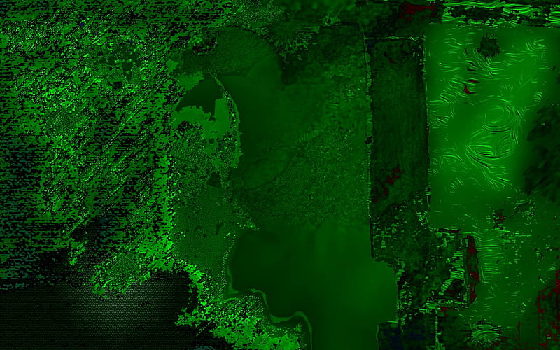 Green Hornet Nest, watercor, green, painting, jimenez, abstract, HD wallpaper