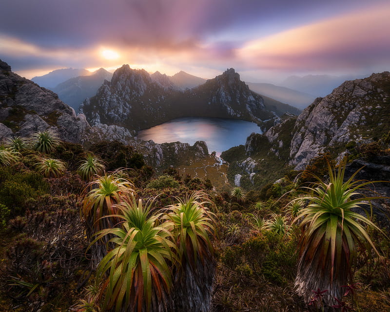 Lakes, Lake, Australia, Lake Oberon, Landscape, Mountain, Nature, Tasmania, Western Arthurs, HD wallpaper